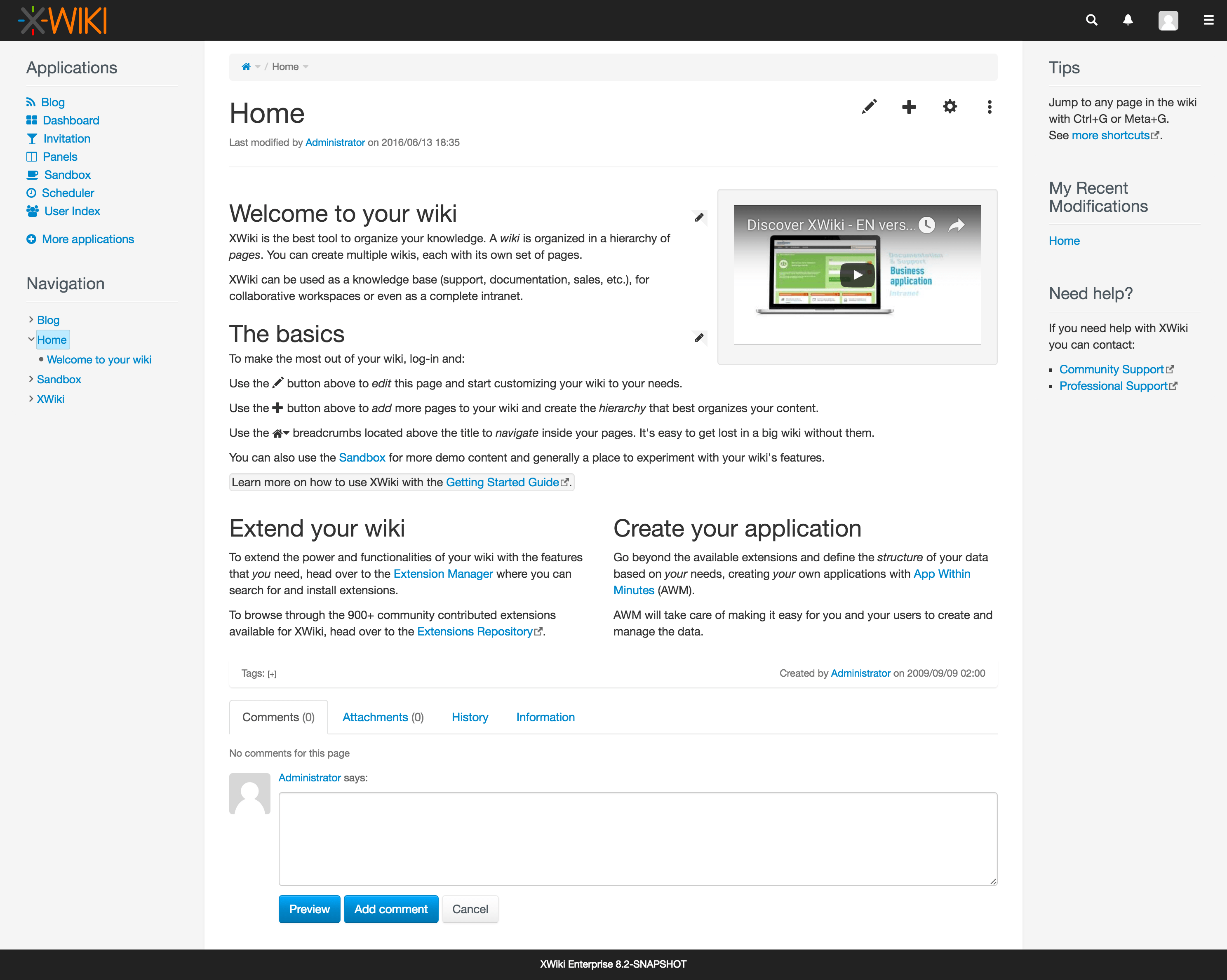 xwiki homepage - How to Install XWiki on CentOS 7